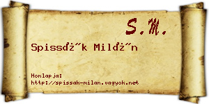 Spissák Milán névjegykártya