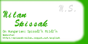 milan spissak business card